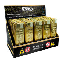 JET-Flame Metall-Feuerzeug "GOLDEX" | Glanz-Edition | 25er Display