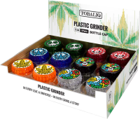 Bottle Cap Grinder "Skull/Cannabis", 24er Display
