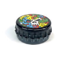 Bottle Cap Grinder "Skull/Cannabis", 24er Display