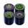 Metall Herbal Grinder "Black Leaf", 4-teilig, 4cm, 12er Display