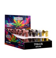 "PUFFY PIPE BRUSHED METAL", 4-farbig, 24er Display