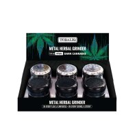 Metall Herbal Grinder TQ "Dark Cannabis", 6er...