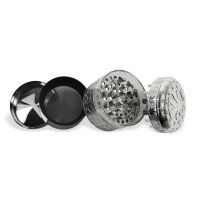 Metall Herbal Grinder TQ "Dark Cannabis", 6er Display