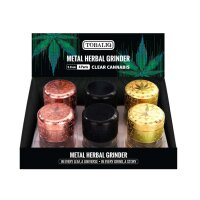 Metall Herbal Grinder TQ " Clear Cannabis", 6er...