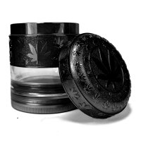 Metall Herbal Grinder TQ " Clear Cannabis", 6er Display