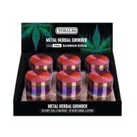 Metal Herbal Grinder "Rainbow Royal", 6er Display