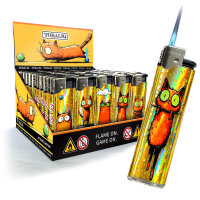 JET-Flame 3D-GLANZ-Motiv-Feuerzeug "Lazy Kat"...