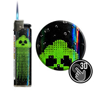 JET-Flame 3D-GLANZ-Motiv-Feuerzeug "Alien Signal" 50er Display