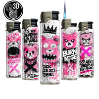 JET-Flame 3D-GLANZ-Motiv-Feuerzeug "Rude Bears"...