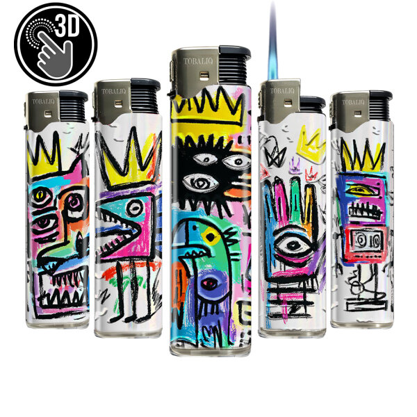 JET-Flame 3D-GLANZ-Motiv-Feuerzeug "Raw Kings" 50er Display