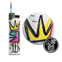 JET-Flame 3D-GLANZ-Motiv-Feuerzeug "Raw Kings" 50er Display