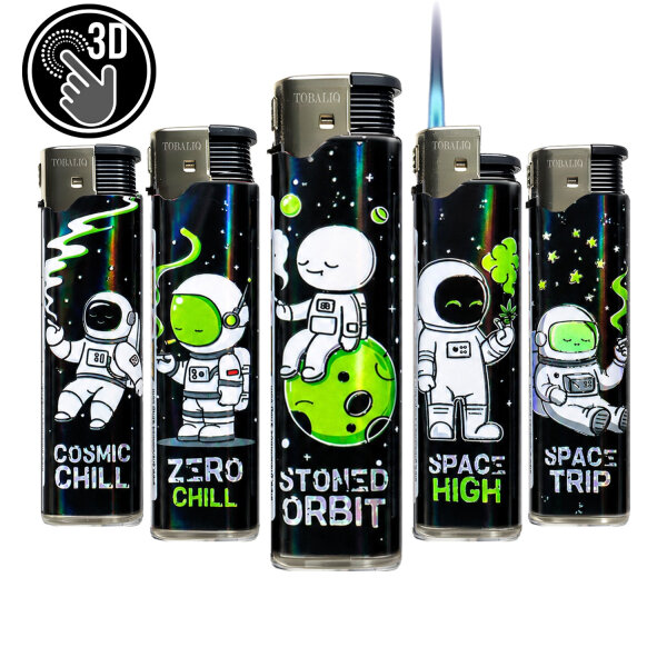 JET-Flame 3D-GLANZ-Motiv-Feuerzeug "Space Chill" 50er Display