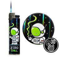 JET-Flame 3D-GLANZ-Motiv-Feuerzeug "Space Chill" 50er Display