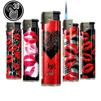 JET-Flame 3D-GLANZ-Motiv-Feuerzeug "Hot Lips"...