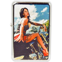 Benzin-Feuerzeug "Biker Girl"12er Stand-Display