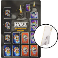 Benzin-Feuerzeug "Color-Skull" 12er Stand-Display