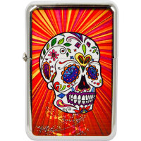Benzin-Feuerzeug "Color-Skull" 12er Stand-Display