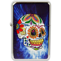Benzin-Feuerzeug "Color-Skull" 12er Stand-Display
