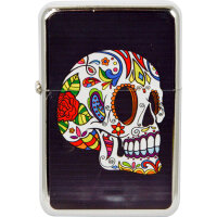Benzin-Feuerzeug "Color-Skull" 12er Stand-Display