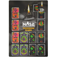 Benzin-Feuerzeug "Color-Hanf" 12er Stand-Display