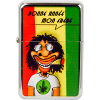 Benzin-Feuerzeug "Rasta-Man" 12er Stand-Display