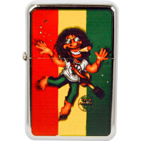 Benzin-Feuerzeug "Rasta-Man" 12er Stand-Display