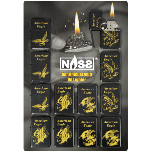 Benzin-Feuerzeug "Eagle" 12er Stand-Display