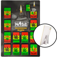 Benzin-Feuerzeug "Cannabis" 12er Stand-Display