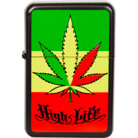 Benzin-Feuerzeug "Cannabis" 12er Stand-Display