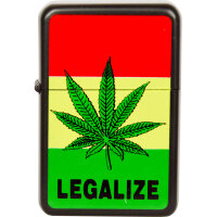 Benzin-Feuerzeug "Cannabis" 12er Stand-Display