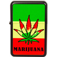 Benzin-Feuerzeug "Cannabis" 12er Stand-Display