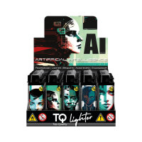 Reibrad-Motivfeuerzeug "AI Faces", 50er Display