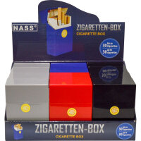 30er Zigaretten-Box "Push", 4farbig, 12er Display