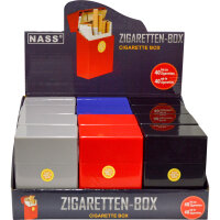 40er Zigaretten-Box "Push", 4farbig, 12er Display
