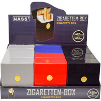 50er Zigaretten-Box "Push", 4farbig,12er Display