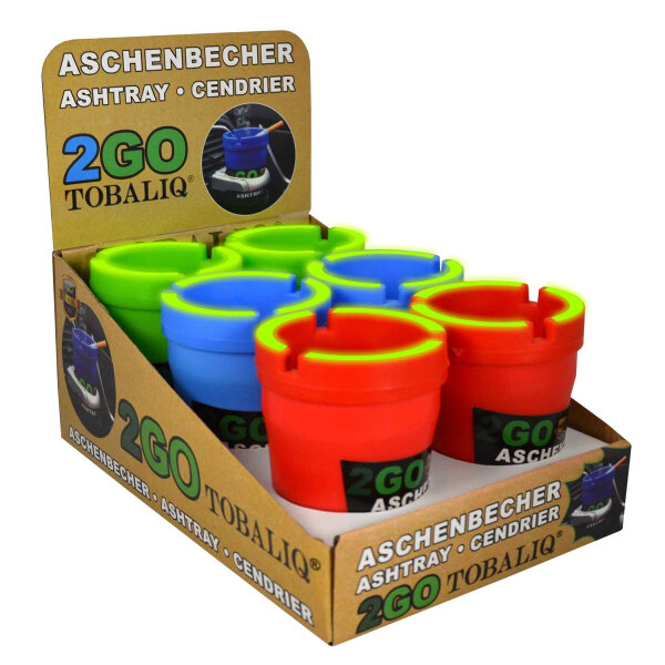 Aschenbecher Glow In The Dark Neon, 6er Display