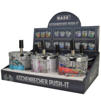 Dreh-Aschenbecher &bdquo;Cars&ldquo; | &Oslash; 9,0 x 12,0 cm | 6er Display