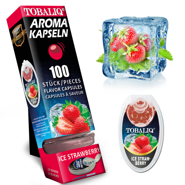 Tobaliq "IceStrawberry" Aromakapsel mit 100 Kugeln