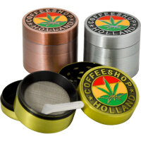 Coffeeshop Metall-Grinder 4-teilig, 4cm, 12er Display
