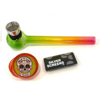 Glaspfeife inkl. Plastikgrinder Gorilla 70, 12er Display