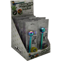 Flow Pipe Set, Glaspfeife inkl. Grinder + Siebe 12er Display