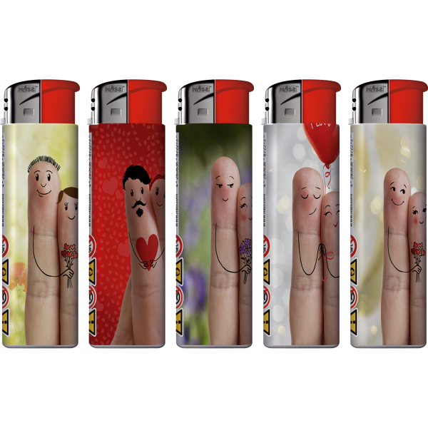 Love Fingers Motiv-Feuerzeug, 50er Display | Valentin