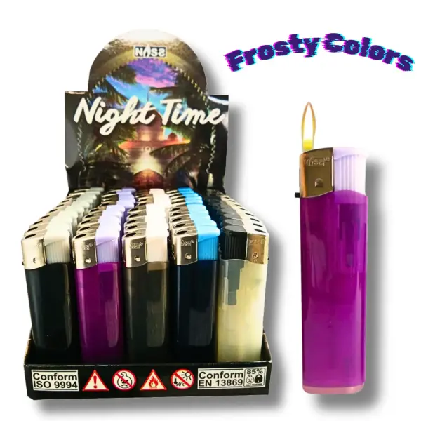 Elektronik-Feuerzeug | Night Time | FROSTY COLORS | 50er Display