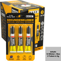 Sekundenkleber "NASS", 3er Set (3x3g), 12er...