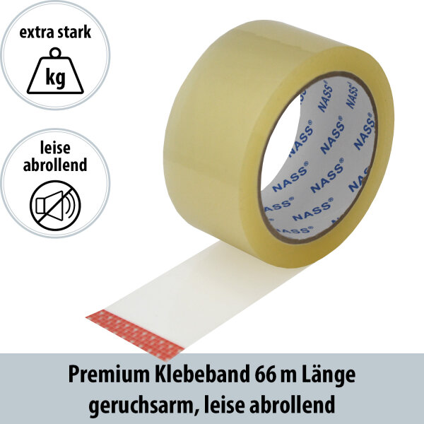Packband transparent 48mm x 66m, 50 &micro;, 6er Rollen