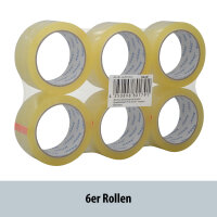 Packband transparent 48mm x 66m, 50 &micro;, 6er Rollen
